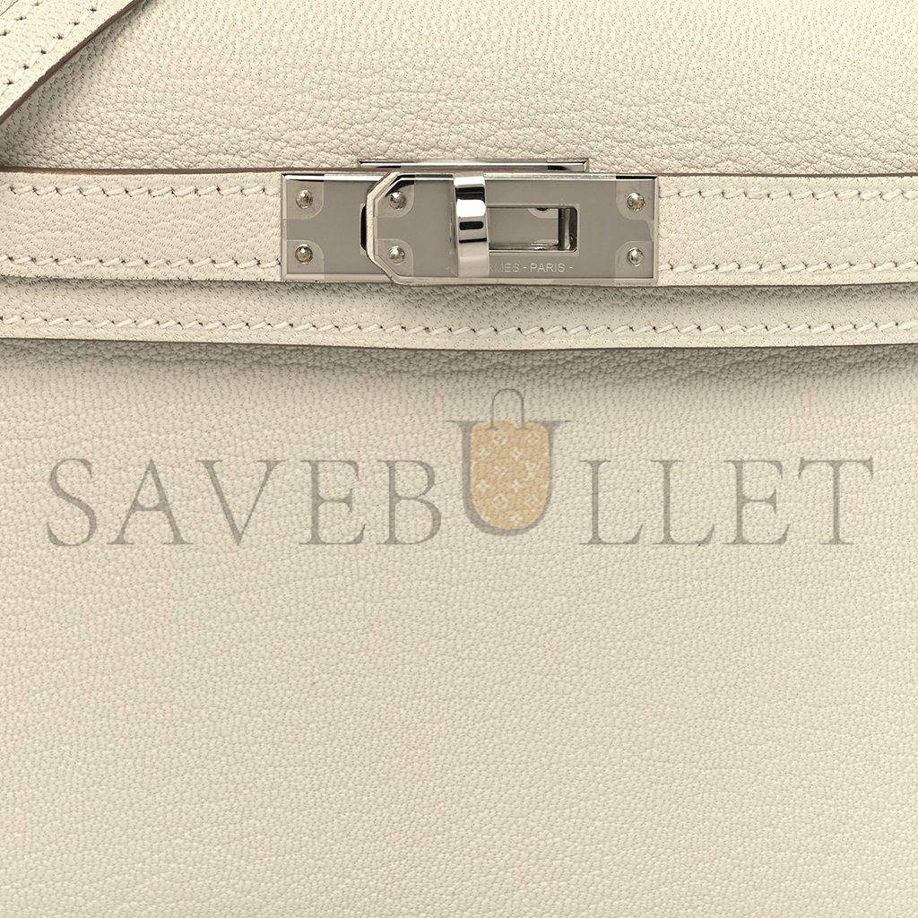 HERMÈS CHEVRE MYSORE MINI KELLY II MUSHROOM (19*12*5.5cm)
